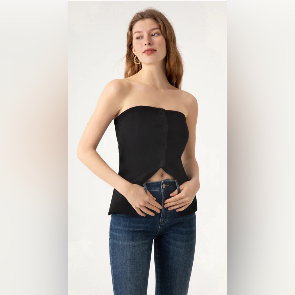Size Large Black OGL Strapless Top